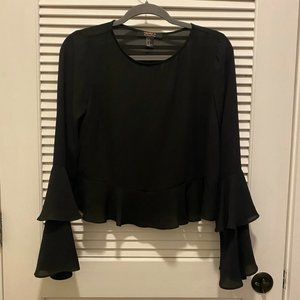 Ruffle Sleeve and Bottom Blouse